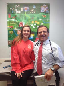 Christina, just  days before her 21st Birthday, on her last visit to a Pediatric Office.